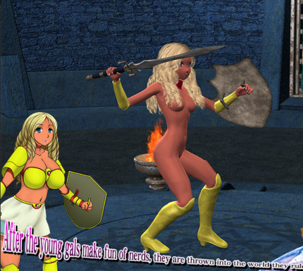 After the gals make fun of nerds, they are thrown into the world where they rule